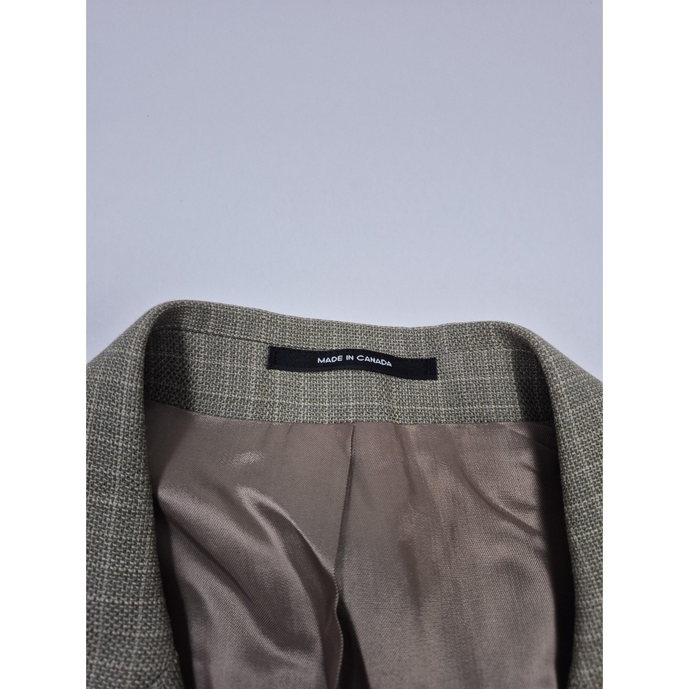Carlo Mandrone Blazer Mens 46R Beige Wool Check 3 Button Sport Coat NWT - Picture 5 of 11